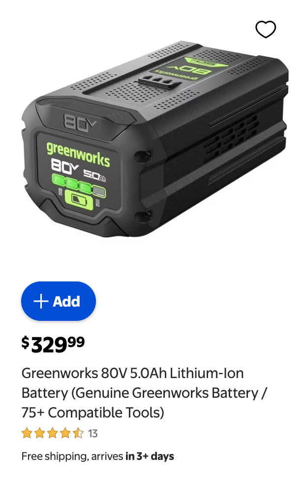 Greenworks battery